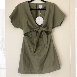 Princess Polly Olive Green Tie Mini Dress